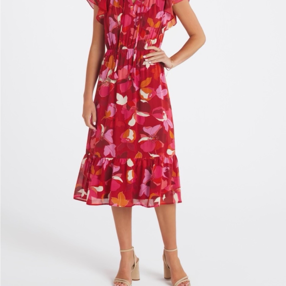 Vibrant Floral Midi Dress